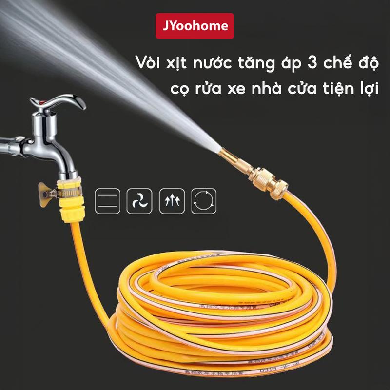 COMBO Vòi Xịt Kèm Dây Ống Xịt Nước Tăng Áp Tưới Cây Vườn Rửa Xe, Bộ vòi tăng áp JYoohome 5-20M