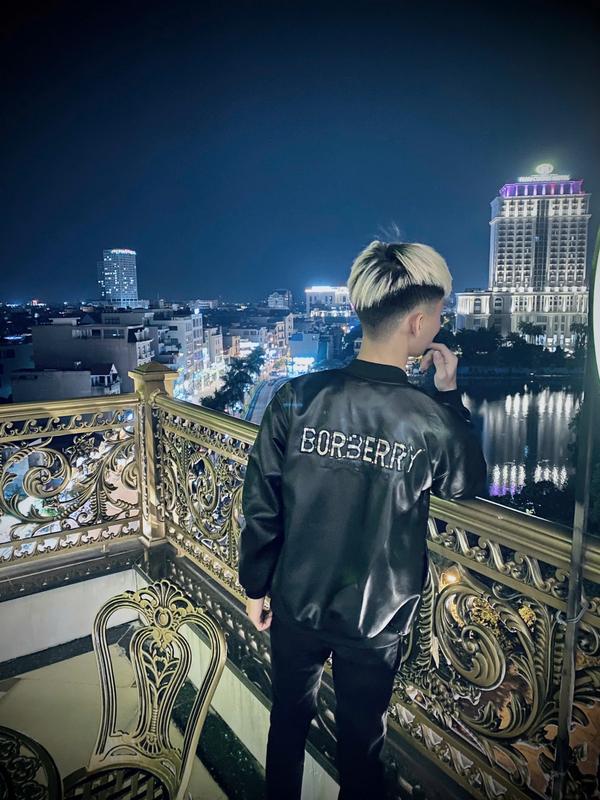 Áo khoác da nam nữ bry chữ thêu  hàng 2 lớp lót gió có túi trong Jacket 3