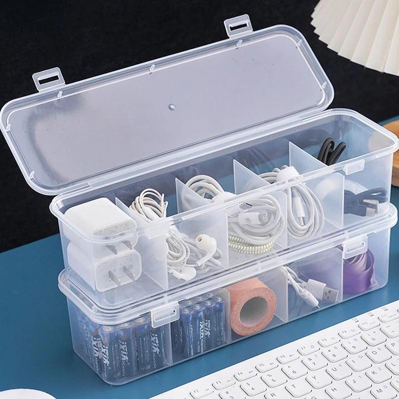 COZII Hộp 5 Ngăn Lưu Trữ Cáp Sạc Tai Nghe Đựng Đồ Lặt Vạt Trong Suốt Có Nắp Đậy…