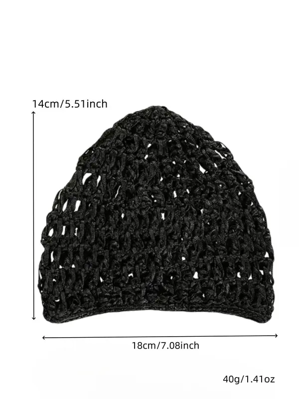 Solid Color Hollow Out Design Net Hats, Casual Elastic Brown Hair Cap for Women, Fashionable Hair Net Accessories for Daily Wear 1