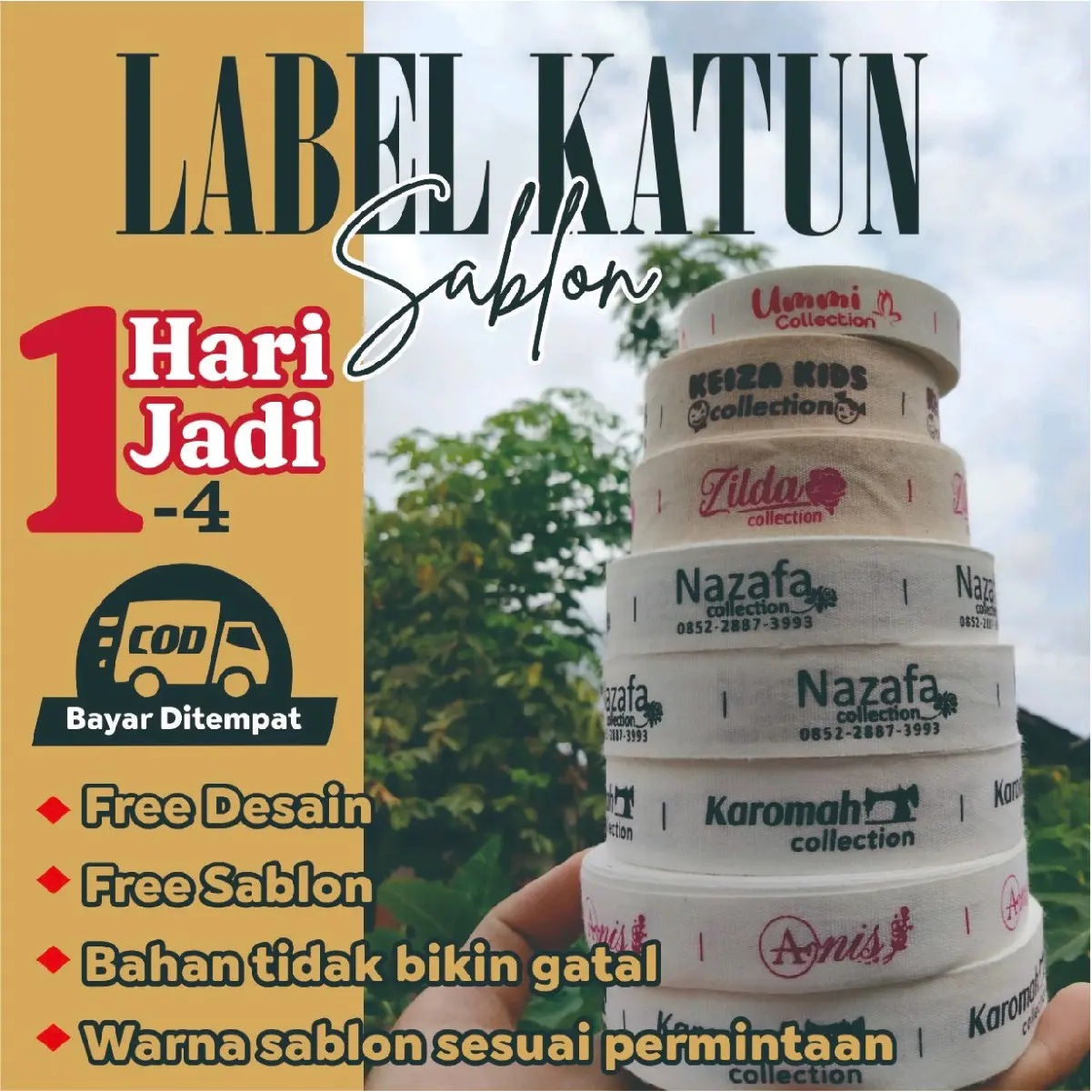 LABEL BAJU  COSTUM/ LABEL KATUN