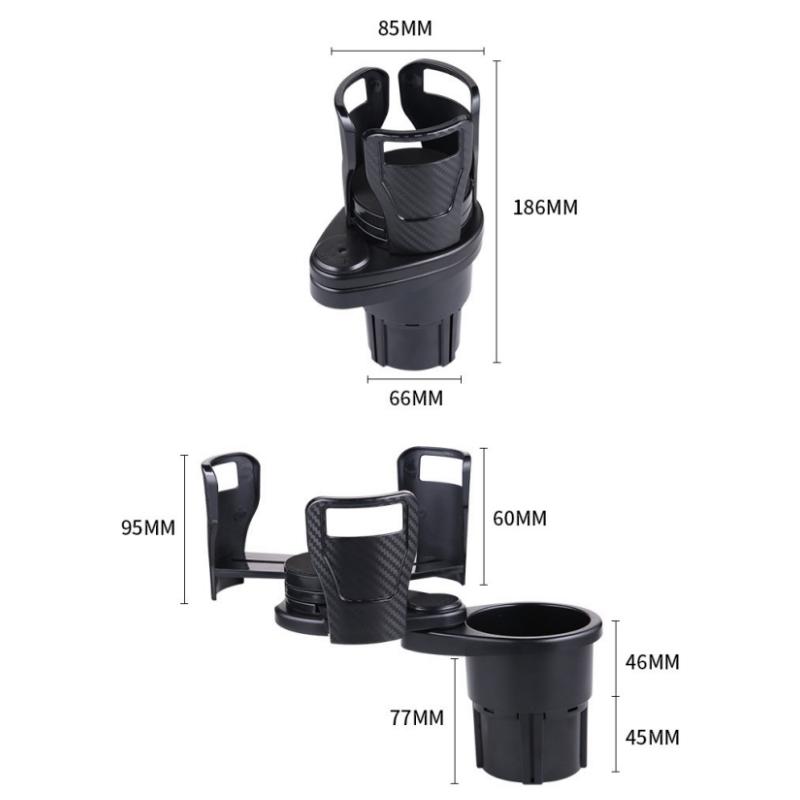 Giá đỡ cốc trên ô tô có thể điều chỉnh đa năng Bộ mở rộng 2 trong 1 Bộ tổ chức trên ô tô Khay đựng đồ ăn nhẹ & thiết kế la bàn Giá đựng đồ ăn nhẹ di động Lưu trữ đồ uống 4