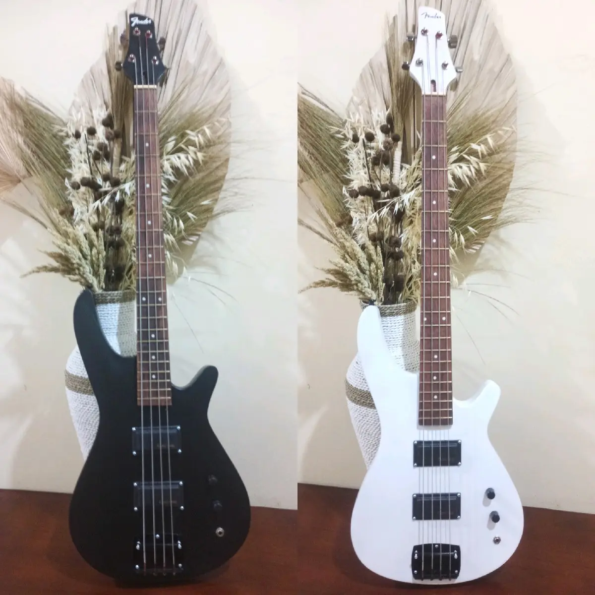 gitar elektik BAS FENDER (GRATIS PEKING KAYU) Emas