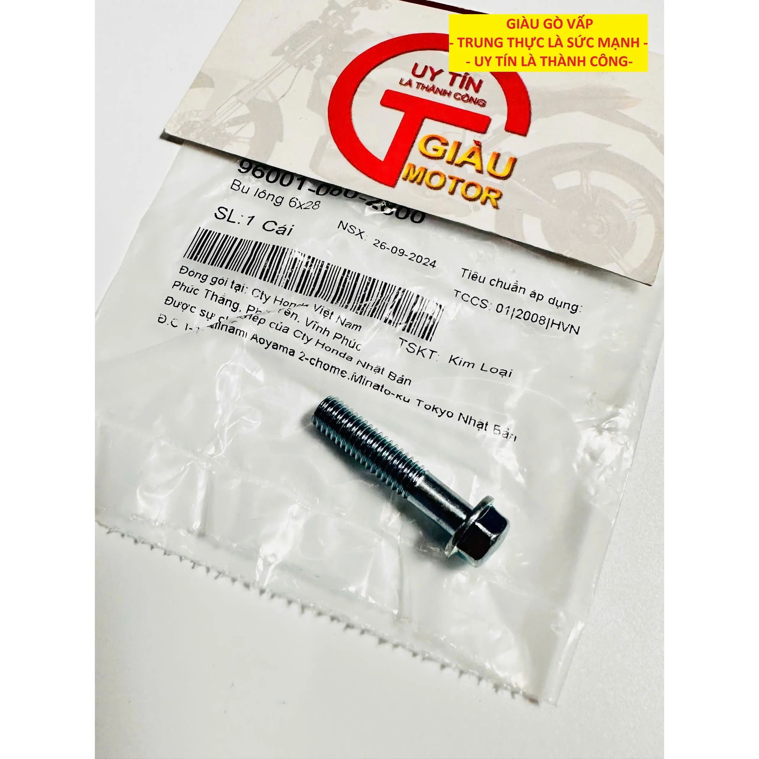 Pt- Ốc bu lông 6x28 bắt nắp đuôi cá xe dream thái - super dream - wave alpha - zx chính hãnġ - Phụ tùng uy tín Giàu Gò Vấp