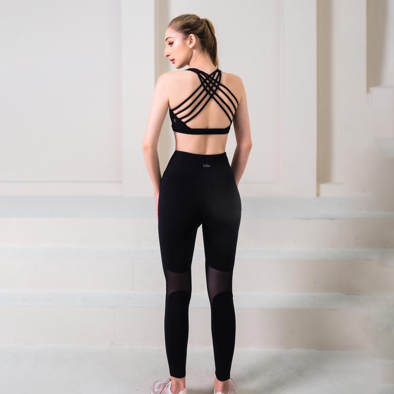 Set Đồ Tập Yoga, Tập Gym , Chạy Bộ Hibi Sports H101, Áo bra kiểu 8 dây, Quần lưng cao, Kèm Mút Top Bán Chạy Đồ Tập Thể Thao