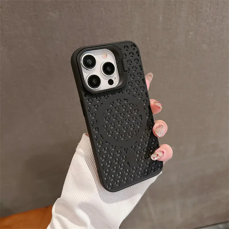 Ốp Điện Thoại Làm Mát Từ Tính, Thiết Kế Sang Trọng, Tương Thích Với iPhone 11, 12, 13, 14, 15 Pro Max Plus, Thoáng Khí, Có Sạc Không Dây, Chống Sốc, Có Giá Đỡ Ống Kính, Phụ Kiện Ốp Lưng 6