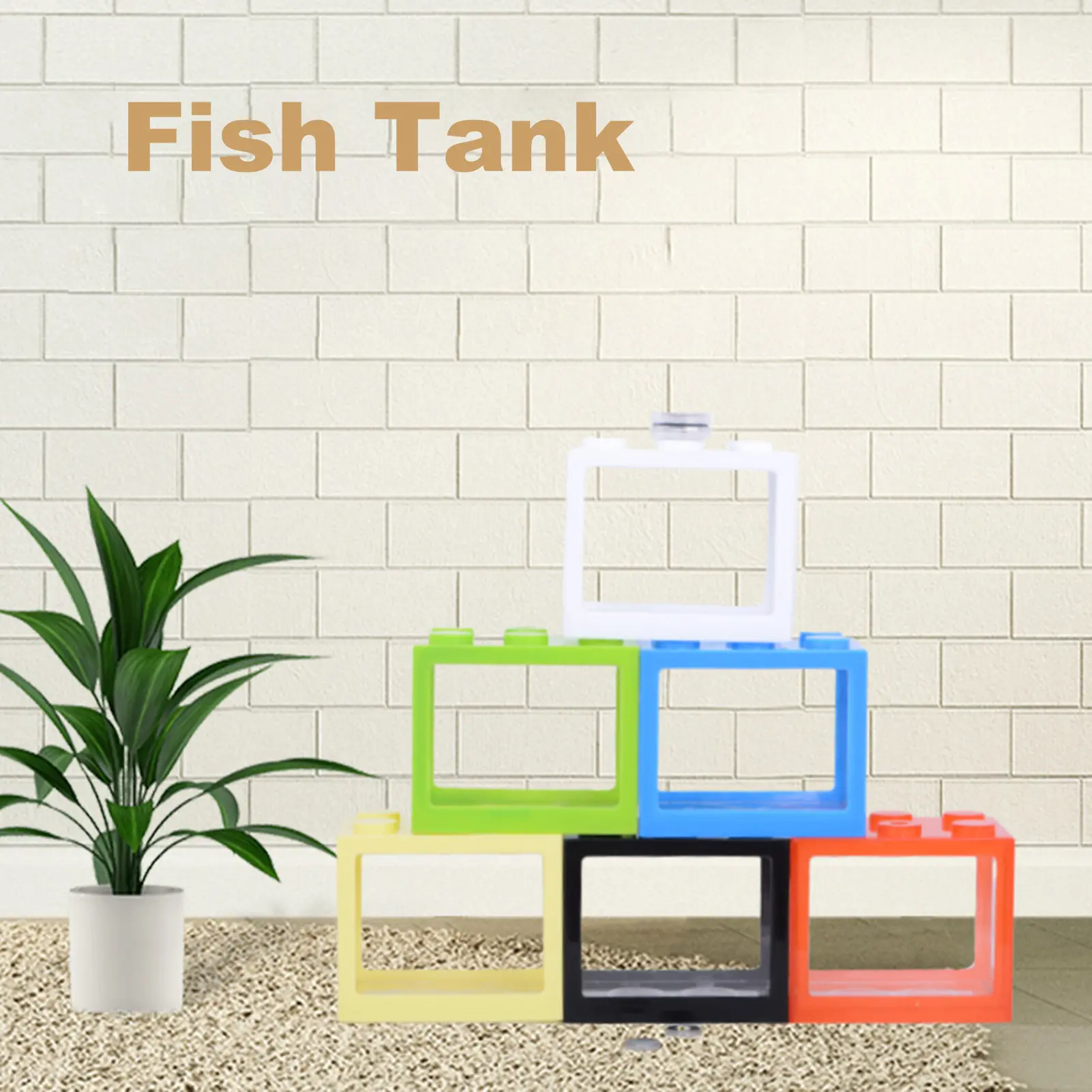 Bể Cá Nhỏ, Xếp Chồng Sáng Tạo, Ứng Dụng Rộng Rãi, Khối Xây Dựng Bằng Nhựa, Để Trang Trí