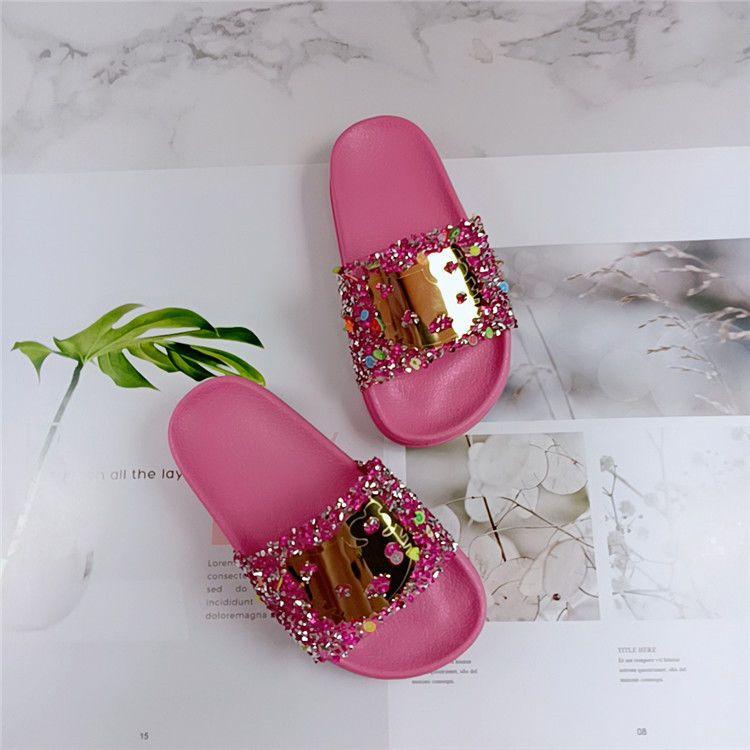 Product Introduction of Dép Xăng Đan Mùa Hè Cho Trẻ Em, Thời Trang Mới, Thiết Kế Hình Mèo Và Trái Cây, Đính Kim Cương Màu, Chống Trượt, Thoải Mái, Chống Mài Mòn, Đế Mềm, Quai Đơn, Miễn Phí Vận Chuyển, Bán Chạy 18