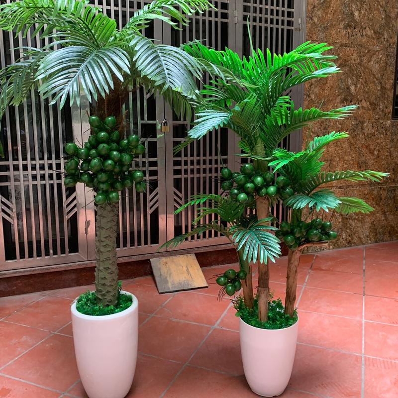 Cây cau giả , cây giả trang trí, decor phòng, trang trí nhà,decor