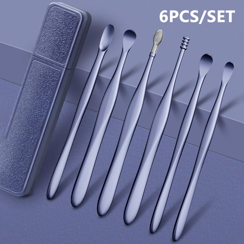 Product Introduction of 6pcs/Set Ear Cleaning Kit Ear Picking Tool Set Pocket Ear Wax Remover Cleaner Spoon Protector Ear Pick Organizer Case 18