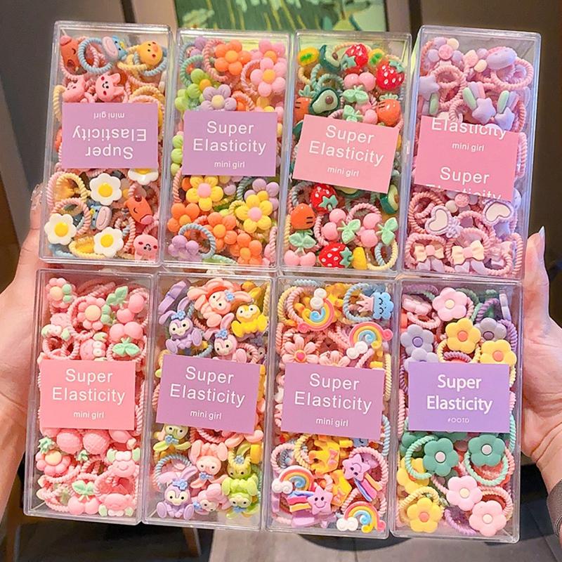  Dây Buộc Tóc Đuôi Ngựa Cho Trẻ Em Thời Trang Hàn Quốc Dây Cao Su Đàn Hồi Cao Dây Buộc Tóc Cho Bé Gái Phụ Kiện Tóc 