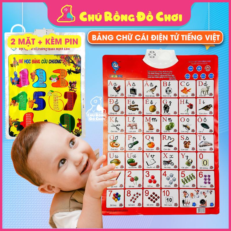Bảng Chữ Cái Tiếng Việt & Chữ Số Điện Tử Treo Tường – Đồ Chơi Học Ngôn Ngữ, Số Đếm, Có Âm Thanh To Rõ Cho Bé | Chú Rồng Đồ Chơi