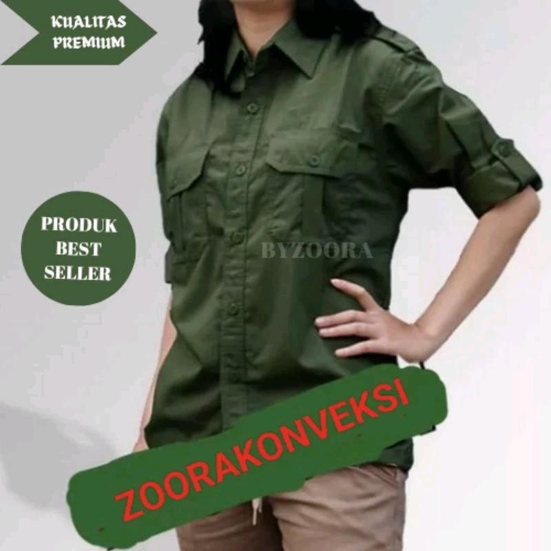 [PROMO READY] Kemeja PDL Wanita Premium Tebal Adem Kemeja Perempuan Outdoor Lapangan Hiking Lengan Panjang 2