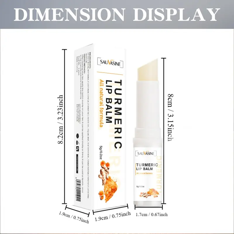 Moisturizing Lip Balm, Natural Turmeric Lip Balm, Hydrating Lip Treatment For Women & Girls 2