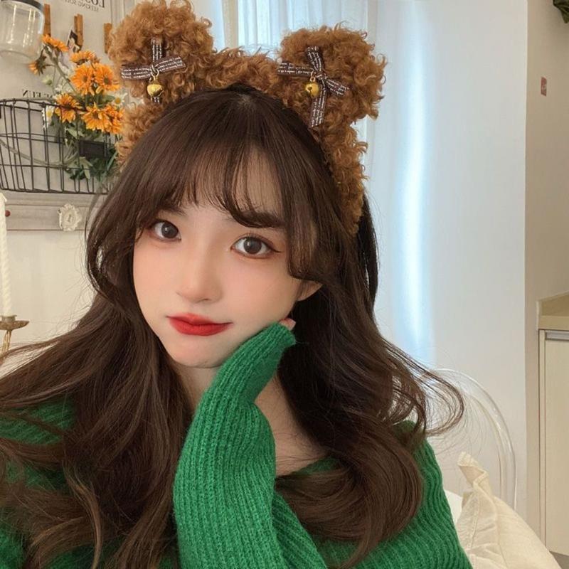Product Introduction of Headgear Plush Ear Bear Headband with Bell Cute Hair Hoop Face Wash Hair Band Women Lady Girl 9