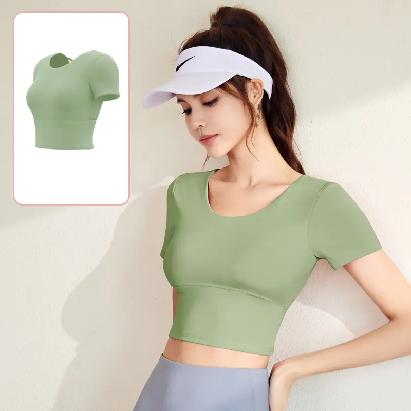 Fashion Casual Yoga Shirt, Short T-shirt, Yoga Clothes, Short Sleeve Fitness Shirt Sports