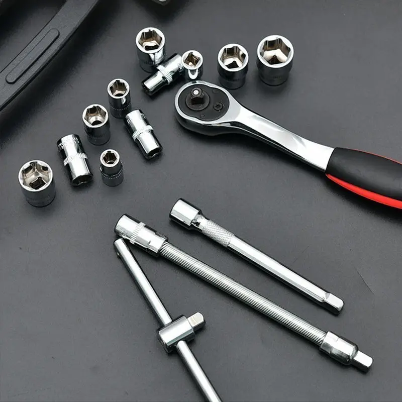[penawaran istimewa] TOOLBOX Kunci Socket 46/48 Pcs 1/4" + Obeng shock Tool Kit Set  Lengkap Socket Tool 5