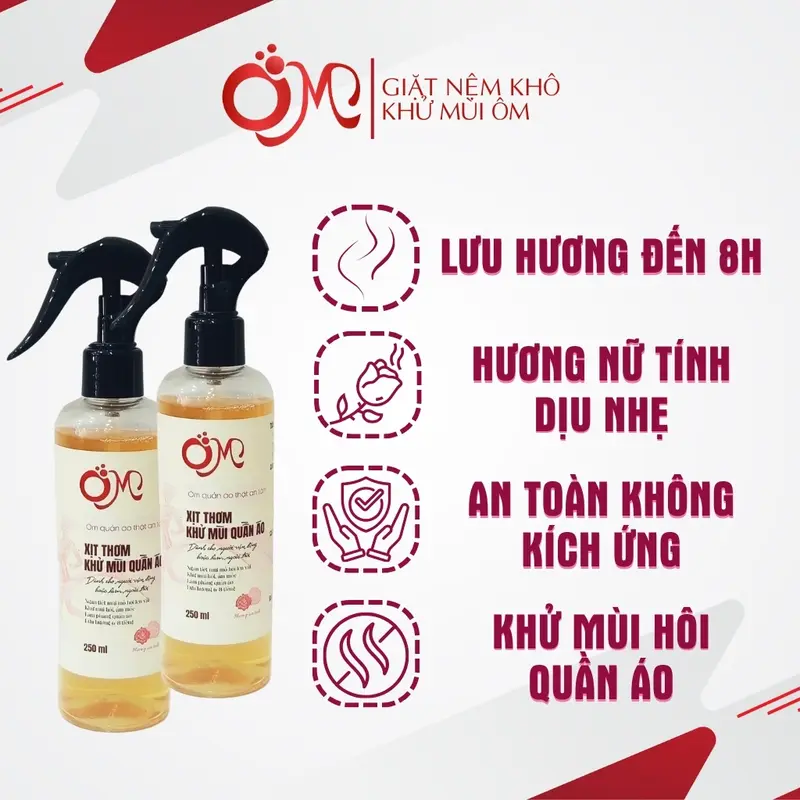 Xịt khử mùi cơ thể nữ thể thao Ôm 250ml lưu hương lâu 6-8h khử mùi mồ hôi quần áo năng động diệt khuẩn thơm quần áo Omxtra 0