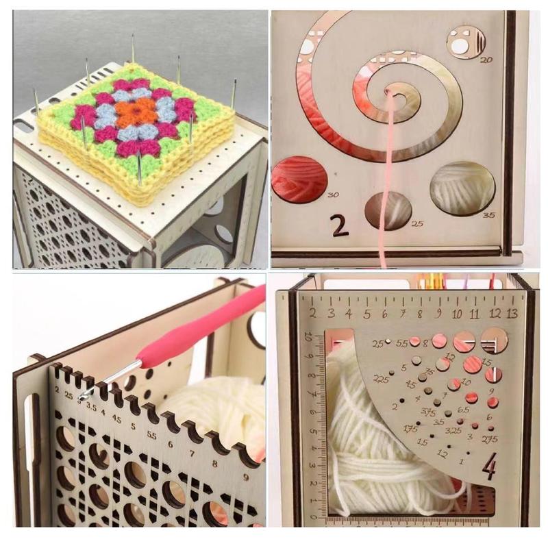 Wooden Knitting Storage Box, 1 Count Multifunctional Knitting Yarn Holder, Knitting Bag Yarn Organizer, Diy Crochet Knitting Storage Box [only Storage Box], Best Friend Gifts 7