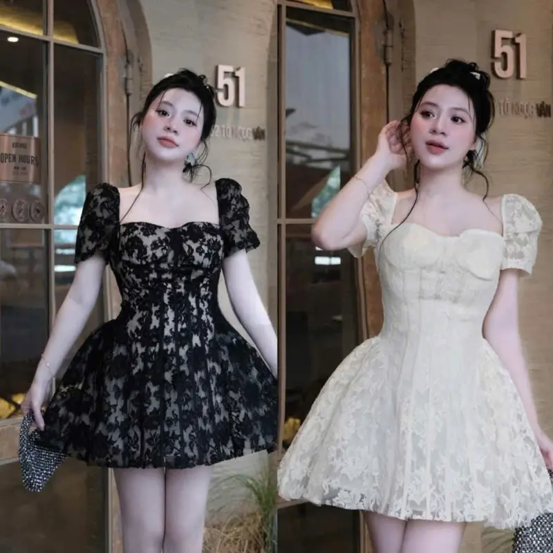 H03-Váy thiết kế ren cao cấp sang trọng phù hợp đi hẹn hò , đi chơi
