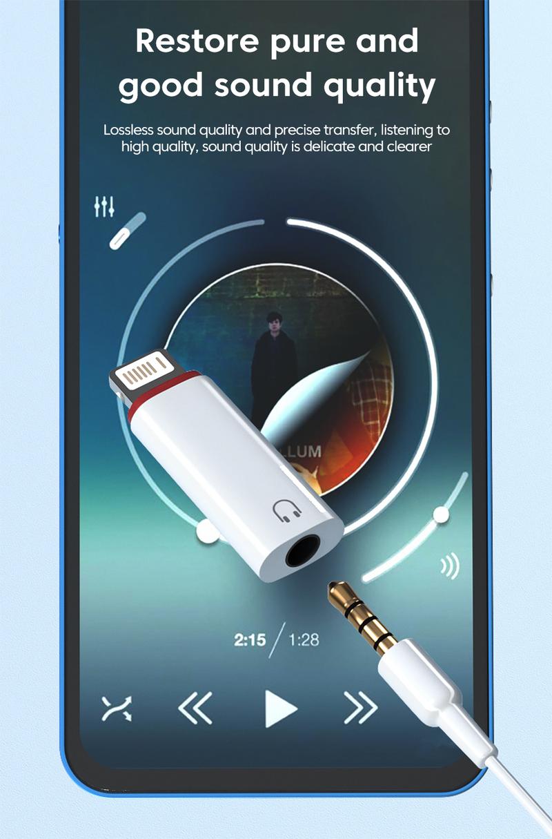 Product Introduction of Bộ chuyển đổi phù hợp cho tai nghe Apple 3,5 mm sang nghe âm thanh của Apple Bộ chuyển đổi iOS dây  sạc Phụ Kiện Nghe Nhạc 6