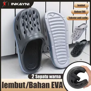 Inkayni Sandal Clog Pria Kodok Baim Dewasa Anti Slip Licin Empuk Sekali Tidak Bikin Kaki Lecet Anti Bau Tahan Lama Elastis Kuat EVA Premium Garansi Kualitas Nyaman Dipakai Aktivitas Luar Santai Sehari-Hari Size 39-44