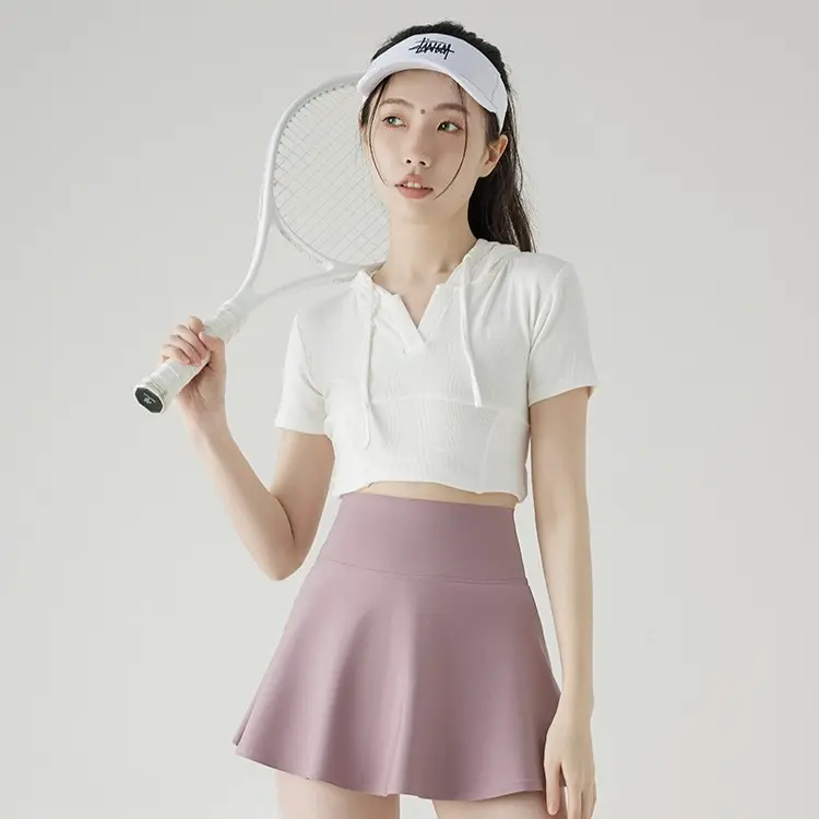 [ Fiery Sport ]   Fiery Sport | Rok Tenis Sport Wanita Dengan Celana Dalam Anti Tembus Bahan Nyaman High Waist Skort Pendek Untuk Golf & Workout ROK PENDEK 5