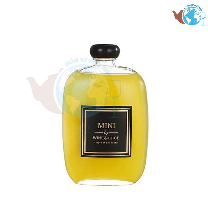 Chai thuỷ tinh DẸP BẦU NẮP NHỰA 500ml cực xinh đựng Coffee Sữa, đựng cafe, nước ép, chai đựng mật ong 3