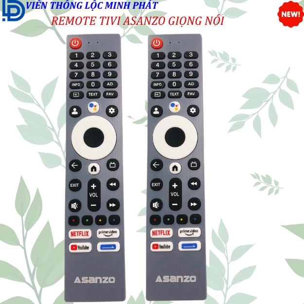  Remote Điều khiển TV LCD ASANZO Có giọng nói NETFLIX prime video YouTube - Tặng kèm pin 