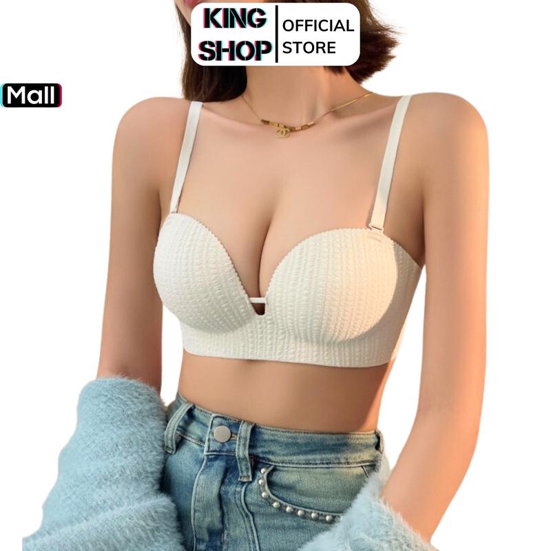 Áo Ngực Su Mút Bàn Tay Nâng Vòng 1 Tạo Khe , Áo Lót Nữ Mềm Mát Bản To Che Khuyết Điểm KING SHOP Bra Đen áo ngự c tạo k he áo nâng A1425