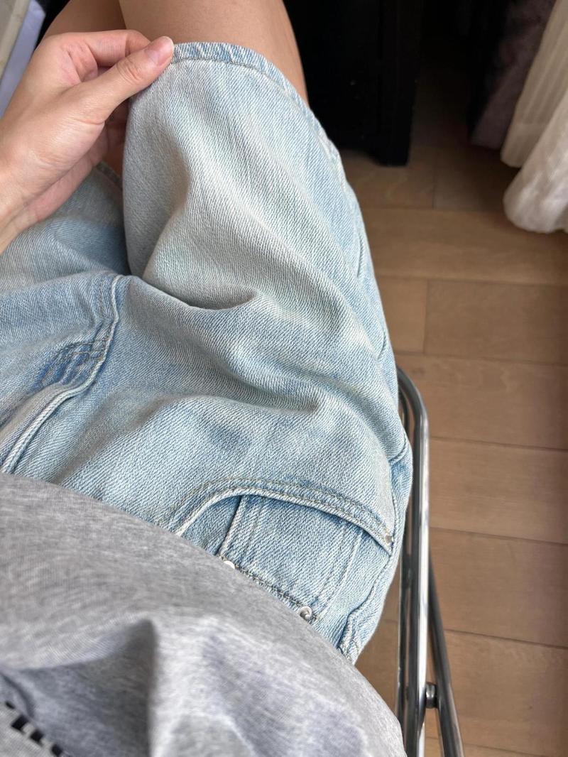 Product Introduction of # Ss24 Embroidered Bow Light Color High Waist Straight Denim Shorts Women's Summer plus Size Plump Girls Wide Leg Loose Cropped Pants 6