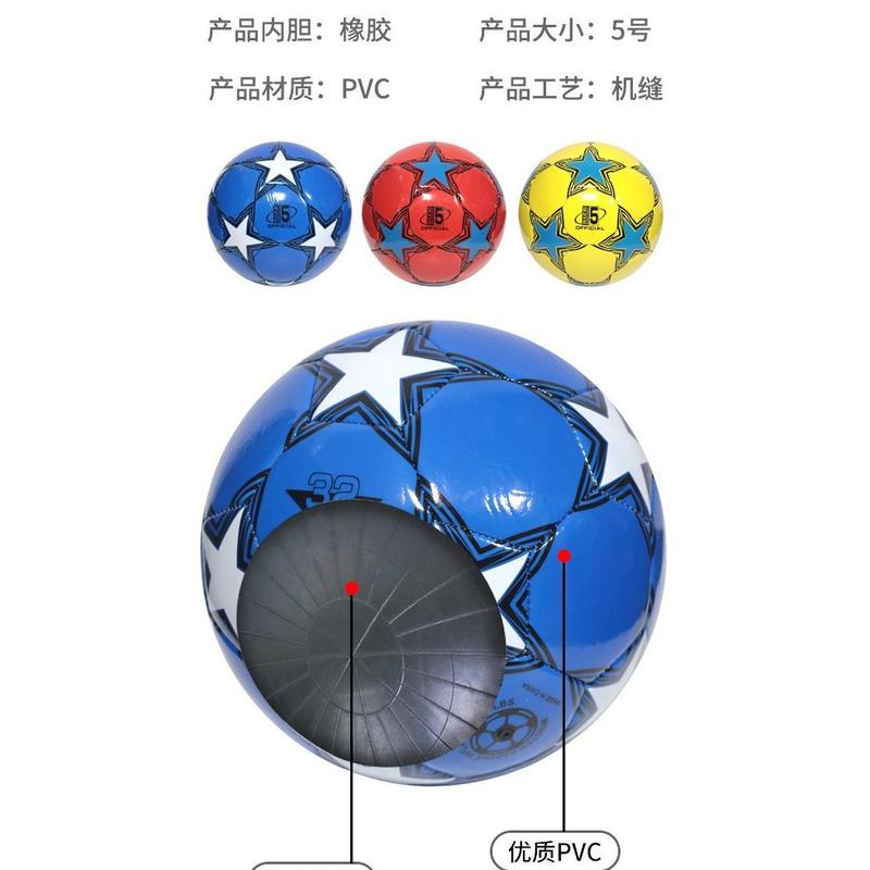 Soccer Ball Size 5 for Adults, Size 4 for Primary School Students, Size 3 for Kindergarten Children, Training and Competition Size 4 PVC Machine-Sewn Soccer Ball Wholesale 1