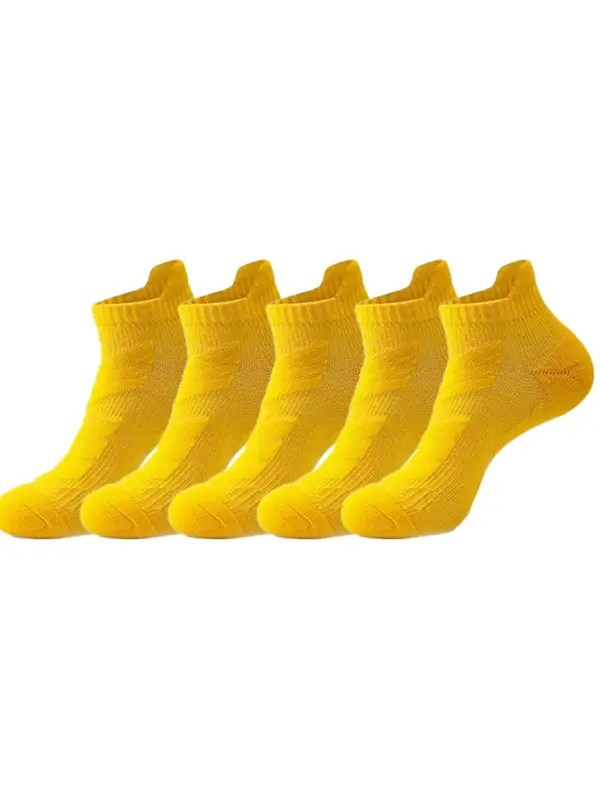 Men's Solid Color Thickened Low Cut Socks, Casual Comfy Breathable Anti-Slip Socks for Daily Wear, Men's Socks for All Seasons 3