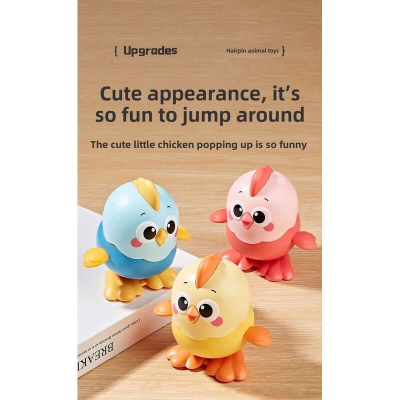 Product Introduction of Children's Cartoon Clockwork Wind-up Jumping Chick Baby Educational Toy Wind Up Kids Girls Boys Toys 14