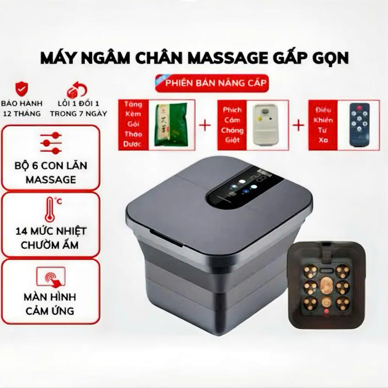 Bồn ngâm chân massage Chigo gấp gọn, Máy massage ngâm chân hồng ngoại sục khí, kèm ổ chống giật