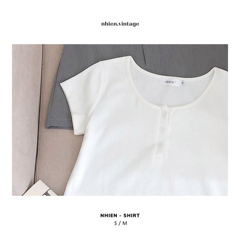 Product Introduction of Tamie Top - Áo thun nữ tay ngắn - áo thun cổ tròn nhiennhienvintage BT221 Women 11