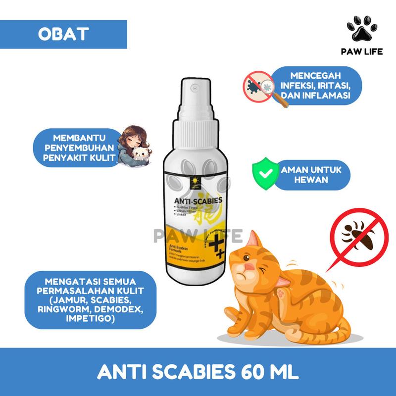 PL Clever Solutions Anti Scabies 60ml Obat Jamur Kucing Scabies Kulit Spray 0