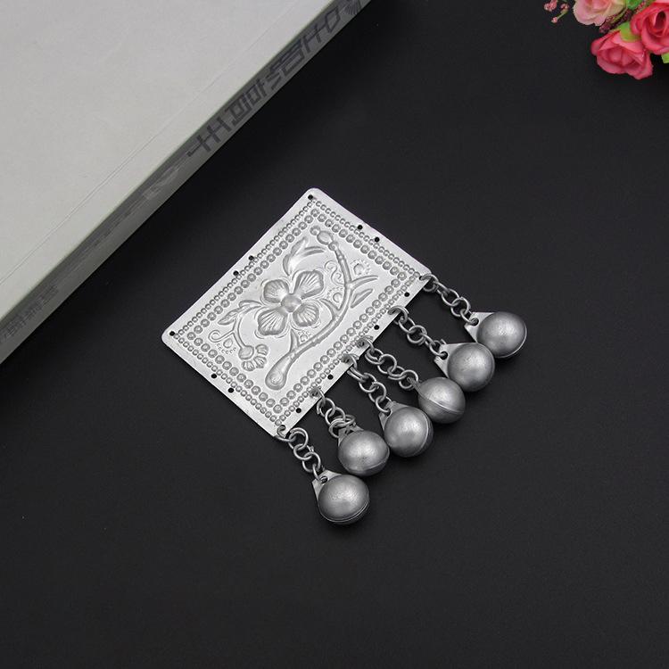 Product Introduction of Phiến hoa văn miêu cương kèm chuông nguyên liệu làm trang sức phụ kiện dân tộc phong cách miêu tộc cosplay cổ phục 15
