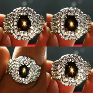 Batu Permata Natural Golden Black Star Sapphir Super Quality