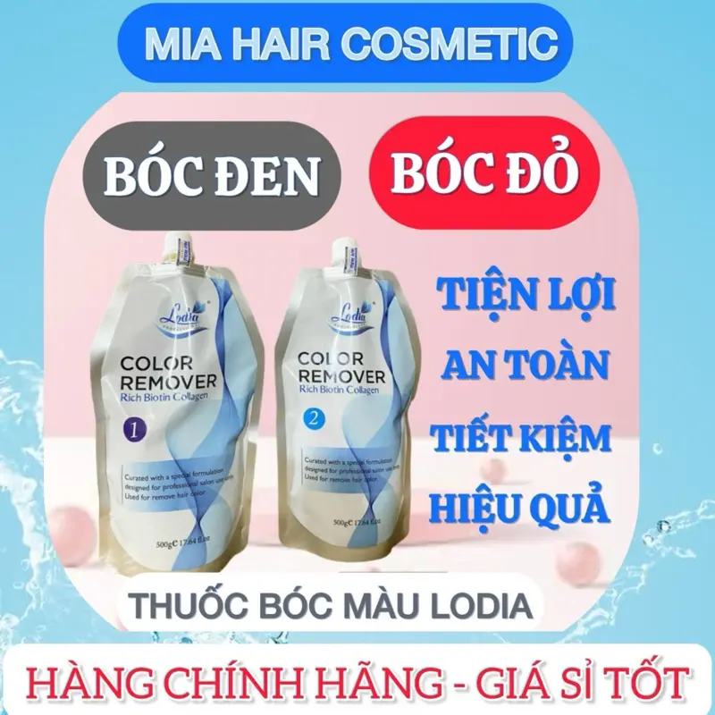 Kem Bóc Màu Tóc Đen Đỏ Không Hư Hại Tóc 500ml, Không mùi, Axit amin, thuốc bóc đen tóc Lodia