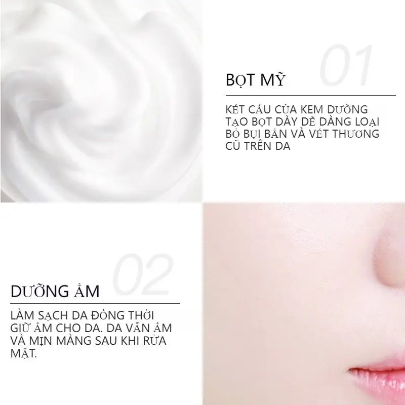 Sữa Rữa Mặt Cấp Ẩm Trắng Lấy Sạch Bụi Bẩn Giúp Da Trắng Trẻ Hóa, Kiểm Soát Dầu A299 6