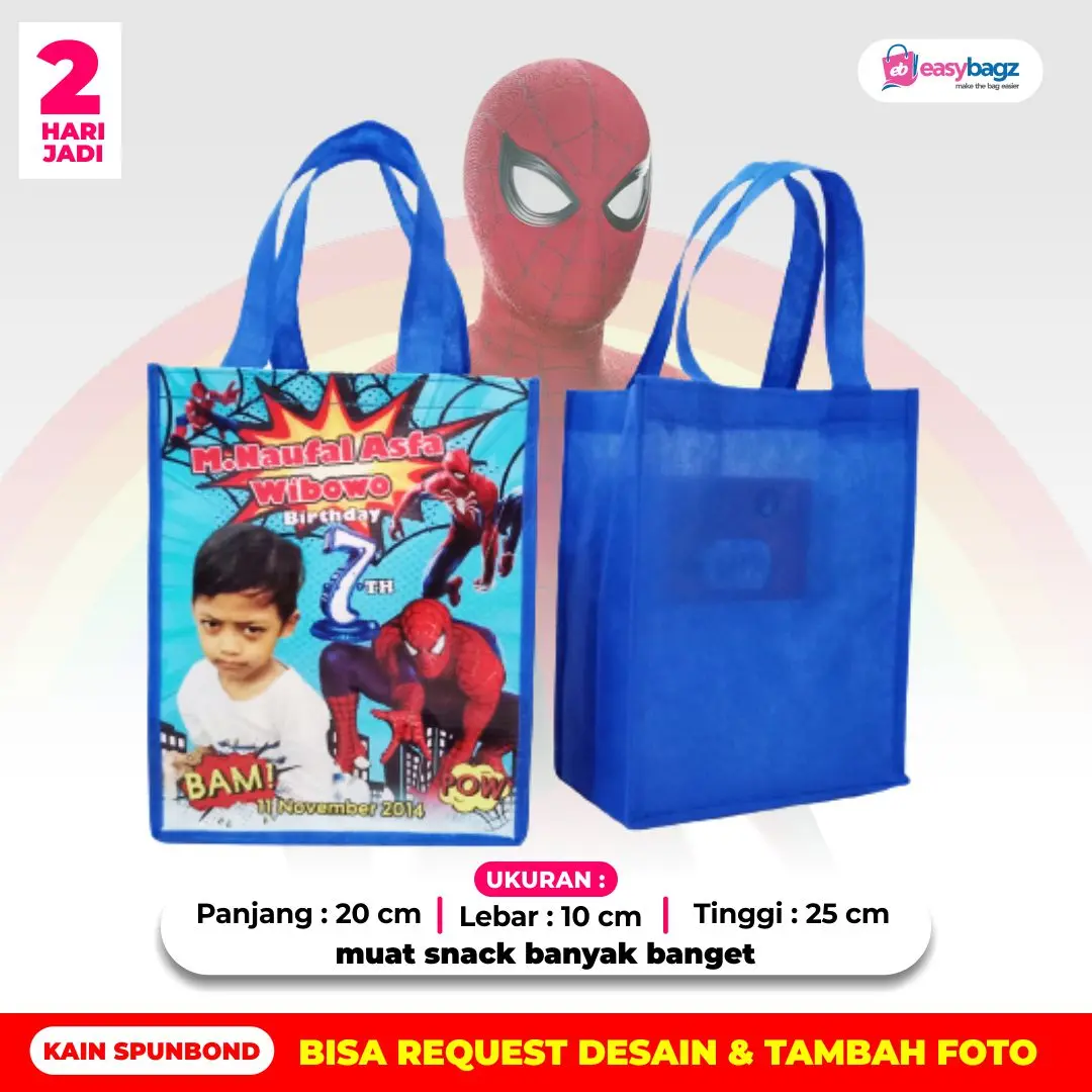[45 pcs] Tas Ulang Tahun Model Potrait dengan Desain Bebas dan Isi Foto