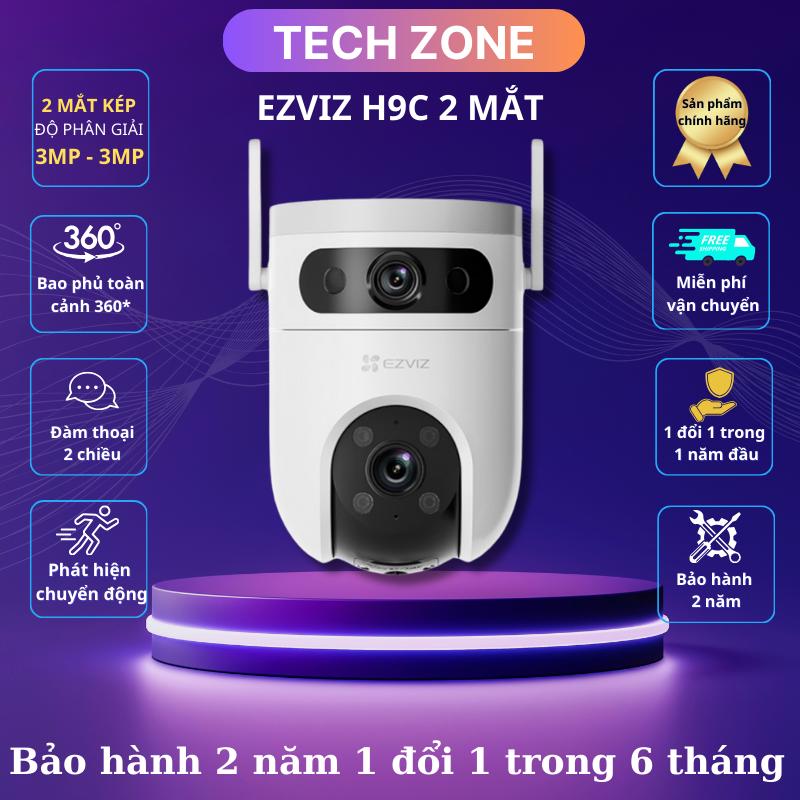 Camera Wifi EZVIZ H9C,camera 2 mắt ngoài trời, 6MP, đàm thoại 2 chiều, cảnh báo còi hú, kháng nước tại TECHZONE VN Chụp Ảnh