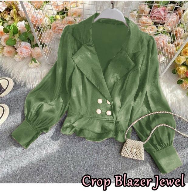 EIRINE FASHION Crop Blazer Jenna Blazer Cantik Ala Korea Terbaru Blazer Model Lengan Balon Fashionable 8