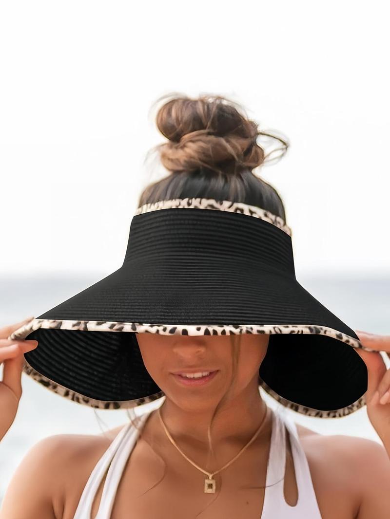 Product Introduction of Women's Solid Color Cute Bow Design Wide Brim Straw Hat, Casual Trendy Foldable Sun Hat for Beach, Fashion Accessories for Women & Girls, Travel Essentials 14