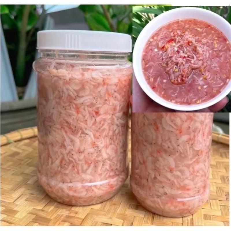 Mắm Ruốc Tép Tươi Bình Định mắm ruốc tép nguyên con hũ 500gr