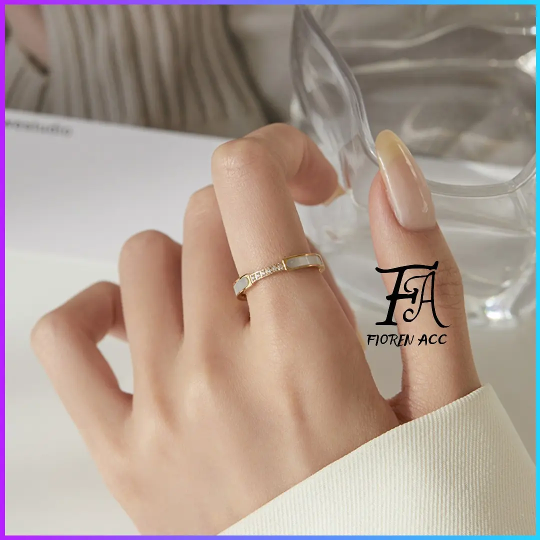 FA Cincin Mikro Berlian Cincin Wanita Titanium YMC-T006