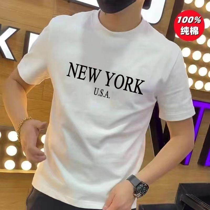 Product Introduction of Pure Cotton Short Sleeve T-Shirt for Men, Summer New Trendy High-End Half Sleeve Versatile Loose Plus Size Fashion Breathable Shirt for Women 28