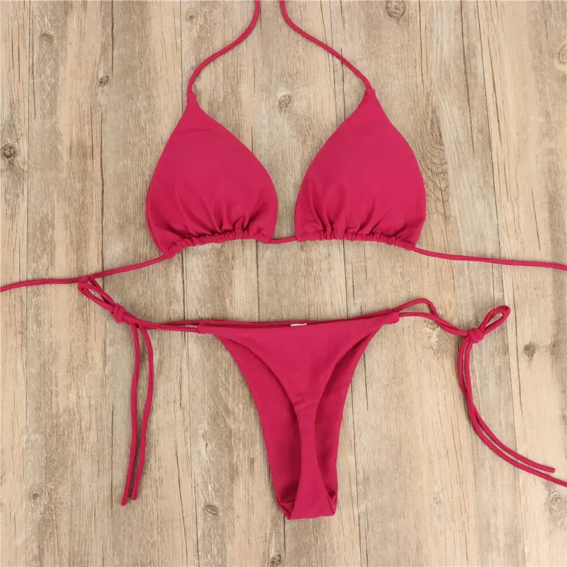 Bộ Bikini Bikini, Dành Cho Nữ, Thiết Kế Dây Buộc Bên Hông, Áo Tắm Gợi Cảm, Phong Cách Băng Quấn Đồ Bơi Brazil Chấm Bi 7