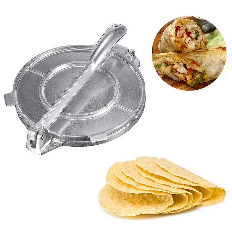 Manual Tortilla Press, 1 Count Stainless Steel Tortilla Press with Handle, Quick Tortilla Skin Maker, Kitchen Utensils & Gadgets 8